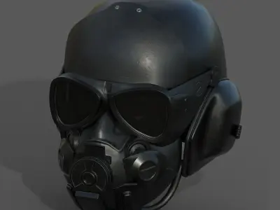 Gas mask helmet  human protection pollution fantasy scifi  Low-poly 3D model