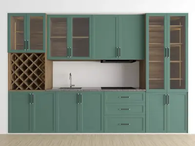 Kitchen Model 5 with cabinets and drawers 3D model