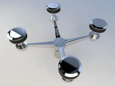 Sadev Spider Fitting 4 Arms - Glass Hardware 3D model