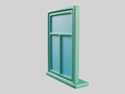 Cartoon Window 25a 3D model