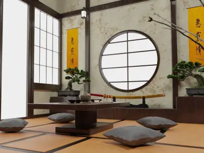 japanese room 3D model purchase