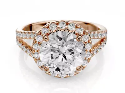 Engagement ring Elena   1-50ct 3D print model