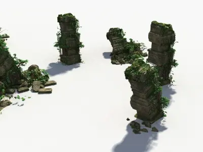 Ruin Stone Column 3D model