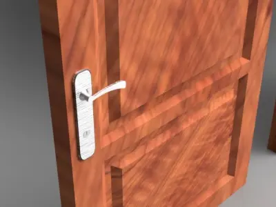 Wooden door 3 3D model