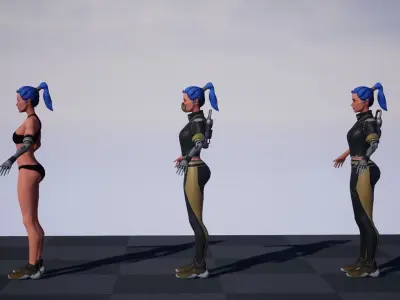 Sci-fi Girl Character Low-poly 3D model