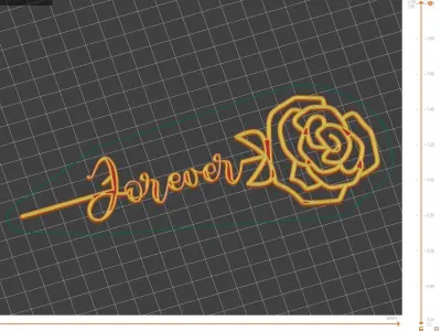 Valentines Day Flower forever quote unique gift for your loved 3D print model