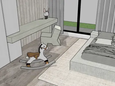 Residential interior design project covering 126 square meters 3D model