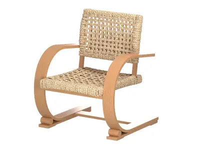 Bali Chair U shaped Light Oak 3D model