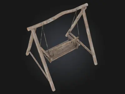 Rustic Swing Serenity  A Gentle Escape into Nature 3D model