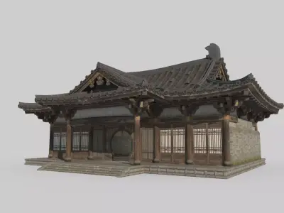 Asian Ancient Architecture Reception Room 3D model