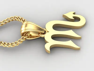 Scorpio Light Gold Pendant Version 5 3D print model