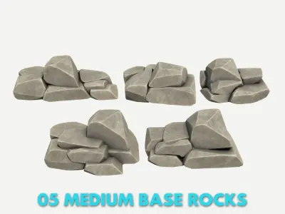 30 Stylized Block Rock - 3D Game Asset - 231030 Low-poly 3D model
