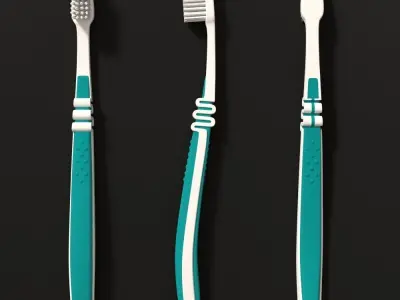 Toothbrush three toothbrushes 3D model