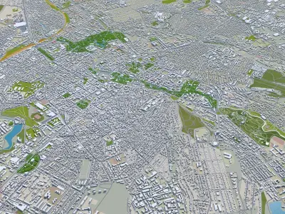 Simferopol Crimean Peninsula 40km Low-poly 3D model