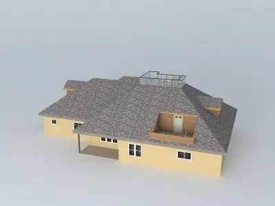 Hip Roof House Free 3D model