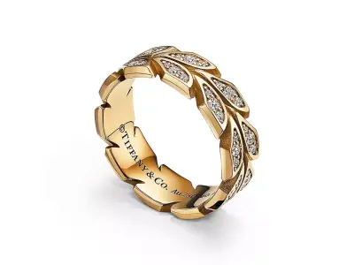 Tiffany Victoria Vine Band Ring Printable File 3D print model