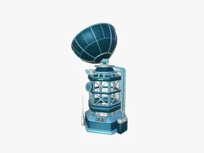 SciFi Antenna Tower A03 Blue - Sci Fi Exterior Design Low-poly 3D model