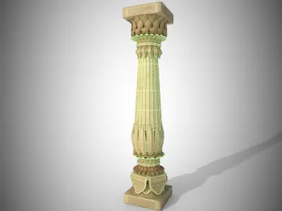 Mughal Pillar 3d Model 3D model
