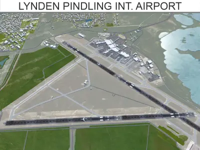 Lynden Pindling International Airport Nassau Low-poly 3D model