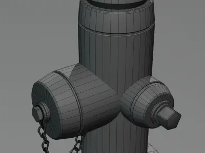 Fire Hydrant Low-poly 3D model