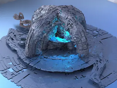 Genma Temple sci fi arena base 3D model