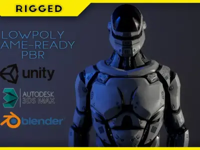 Sci-Fi Rigged Game Ready Character Low-poly 3D model