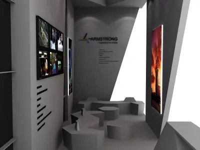 Armstrong Exhibition Booth Low-poly 3D model