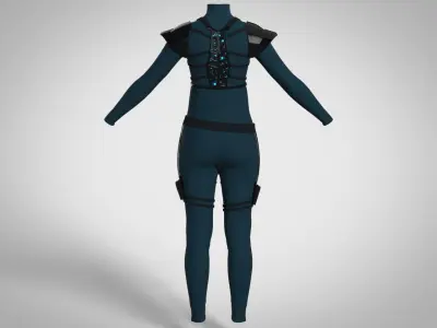 Futuristic 3D Bodysuit For Female Avatar 3D model