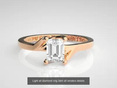 11 Unique Solitaire diamond ring 3dm stl renders details 3D Model Pack