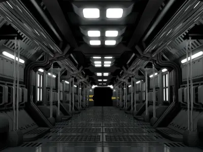 Sci Fi Corridor  3D model 30