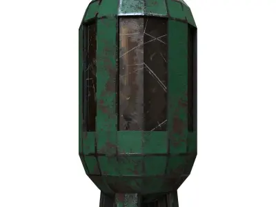 Old standing Industry Lamp Low-poly 3D model