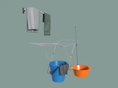 Bathroom Decorations Low-poly 3D model