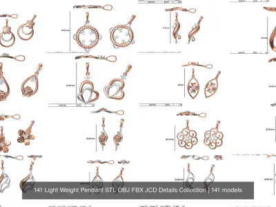 141 Light Weight Pendant STL OBJ FBX JCD Details Collection 3D Model Pack
