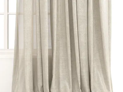 Curtains 49 Linen 3D model