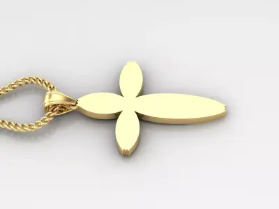 Light Gold 18K Cross Pendant 1CP086 3D print model purchase