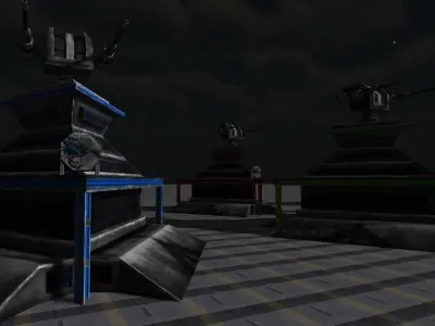 Bug Assault Buildings Low-poly 3D model