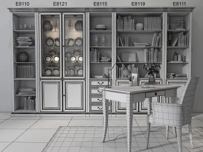 Selva bookcase Mirabeau set sections02 3D model