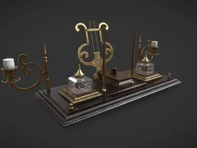 Writing Set old style light switch Low-poly 3D model purchase