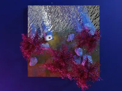 Isometric 3D Forest Model With Textures Low-poly 3D model