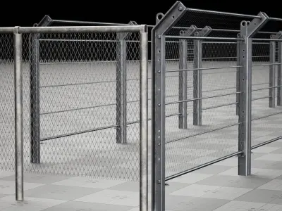 Metal Fence Chain Game 3D model Low-poly Low-poly 3D model
