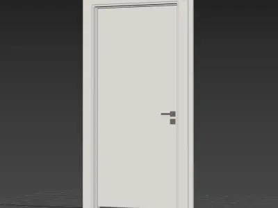 01 02 White Door Low-poly 3D model