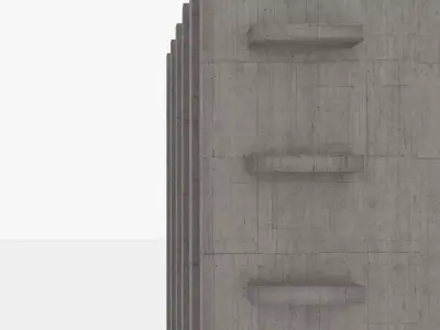 Brutalist Vent Grille 18 Low-poly 3D model