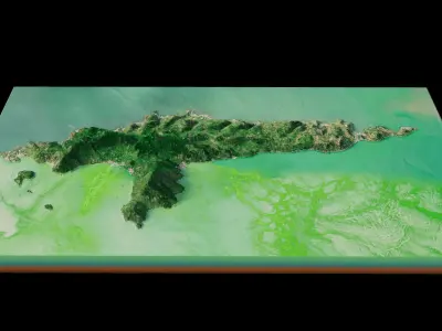 Talim island full 3d terrain 3D model