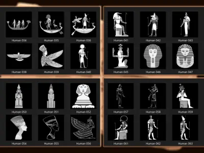 520 Egyptian Ancient symbol Alpha and photoshop brush 3D model