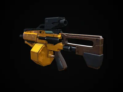 Scifi Gun AT-1000-Predator Low-poly 3D model