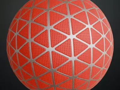 Red Sci-Fi Floor PBR Seamless Texture