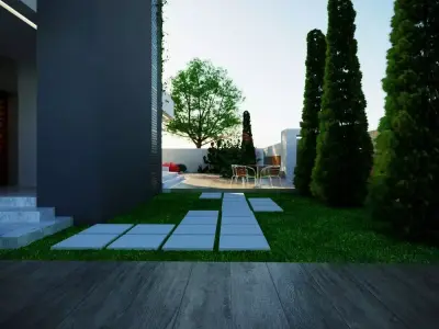 3D Model Modern Two-Story House  Low-poly 3D model