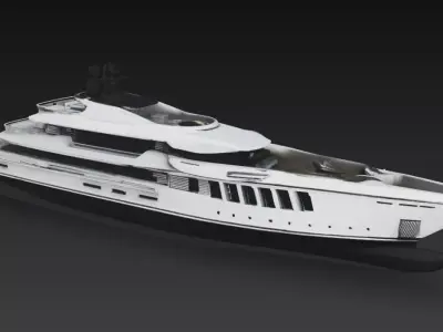 Ultra Luxury Mega Yacht Exterior - Modern Super Yacht 3D Model 3D print model