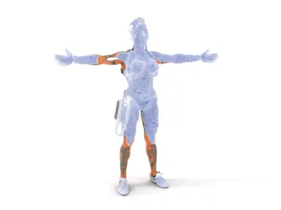 Tattooed Cyberpunk Model Pack Low-poly 3D model