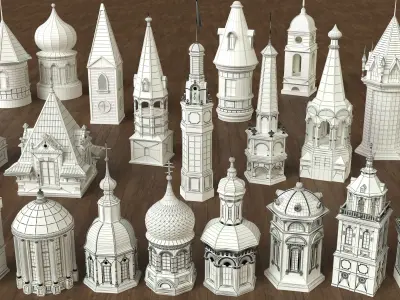 Building Towers Collection 1 - 20 pieces 3D model